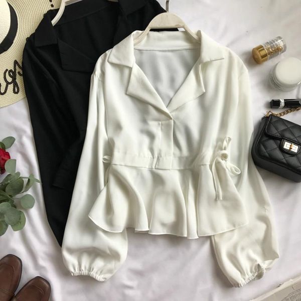 

vintage women's shirt & blusa spring autumn clothes 2021 casual chiffon women ladies elegant short red white blouse lw1059 blouses shi