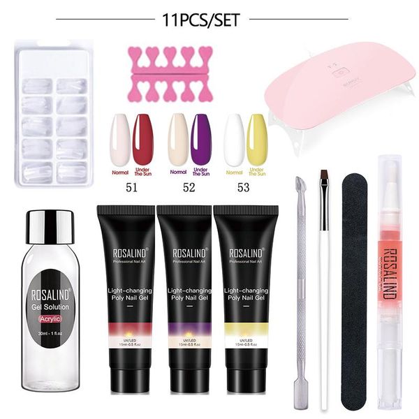 

nail art kits rosalind multicolor gel polish extension glue mini uv lamp manicure tool set decoration poly professional