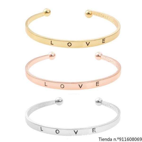 

party favor european and american -selling simple fashion personality letter love open bracelet, c-shaped rose gold bracelet