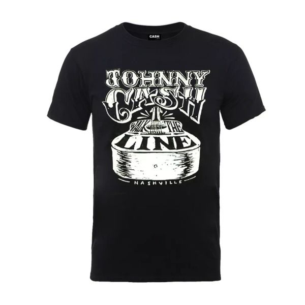 

johnny cash walk the line official t-shirt men unisex, White;black