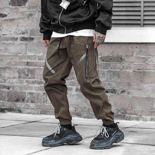 

men's pants hip hop cargo multi-pocket harem joggers harajuku sweatpant casual trousers male streetwear fashion 7p6z, Black