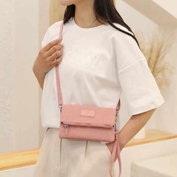 

evening bags small for women 2021 fashion solid color cell phone bag soft surface nylon fabric all-matchcrossbody waterproof handba