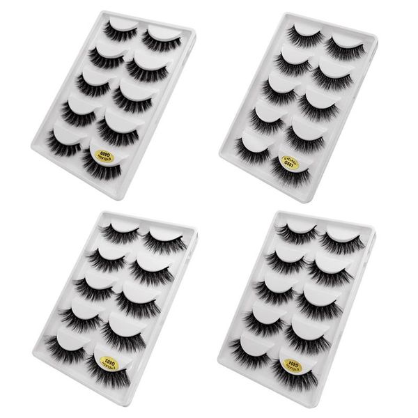 

pairs 3d faux mink hair soft false eyelashes fluffy wispy long thick lashes handmade eye lash makeup extension tools