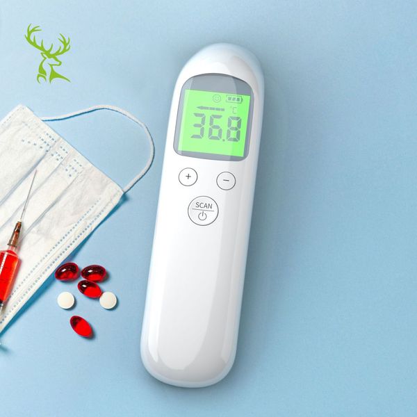 

thermometers bucks forehead temperature gun led three color screen infrared home thermometer one button start english version temperature gu