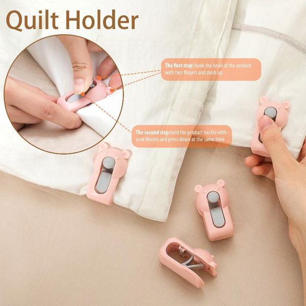 

clothing & wardrobe storage 6pcs quilt holder non-slip blanket clip bedsheet clips plastic slip-resistant clamp bed cover sheet fixer sleep