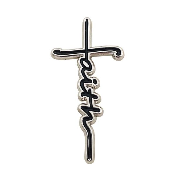 

pins, brooches faith cross jesus fashion enamel badge brooch, Gray