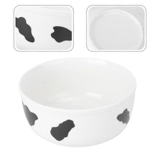 

1pc breakfast dessert bowl sauce container cartoon salad (black white) bowls