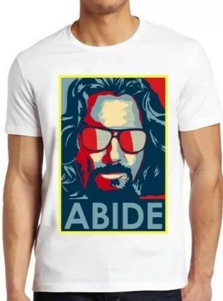 

the big lebowski the dude abide funny movie cool gift tee t shirt 4128, White;black