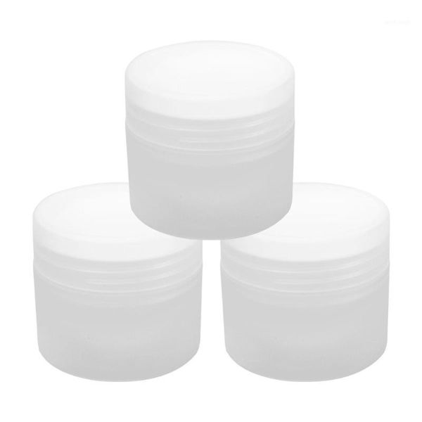 

3pcs 50g double layer travel bottles portable cosmetic container empty cream facial mask jar pot (transparent, with inner cap) storage &
