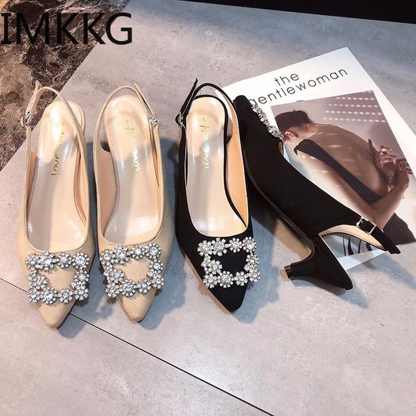 

dress shoes luxury women wedding high heels rhinestone pu woman pumps pointed toe party thin spring autumn arrival, Black