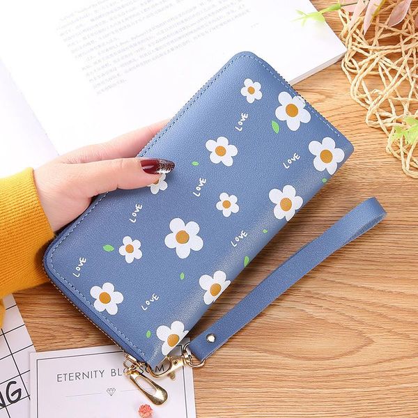 

wallets wallet ladies long zipper 2021 fashion printing large-capacity student change mobile phone clutch, Red;black