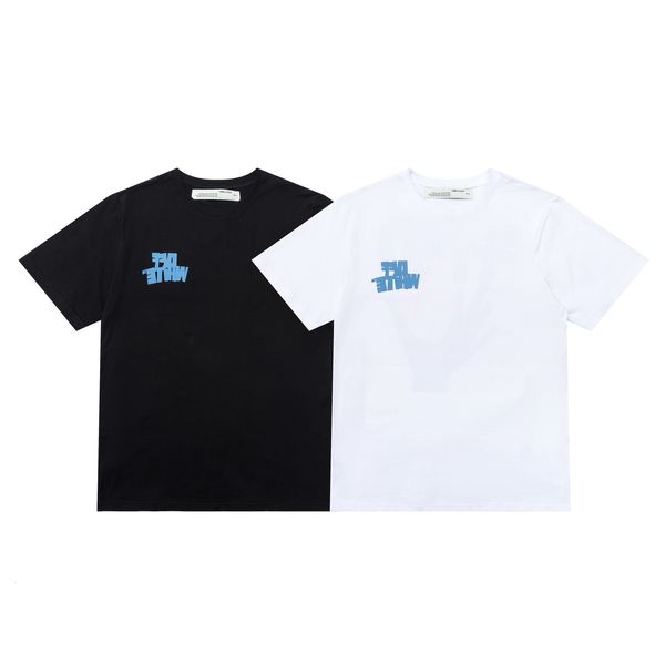 

street trend loose off-whit2021 spring and summer new style palm print men's women's short sleeve t-shirt, White;black