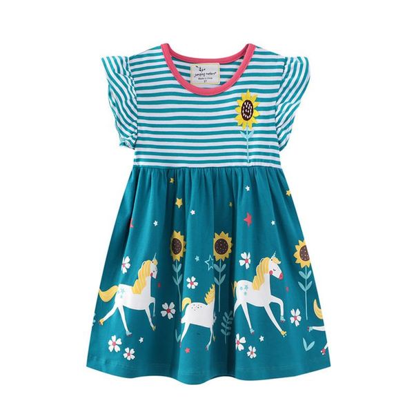 

girl's dresses jumping meters princess sun flower for summer cute tutu animals print baby party birthday dress selling clothing, Red;yellow