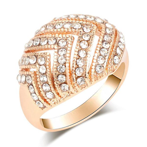 

cluster rings luxury retro rose gold for women personality geometric female finger ring jewelry romantic ladies wedding party, Golden;silver