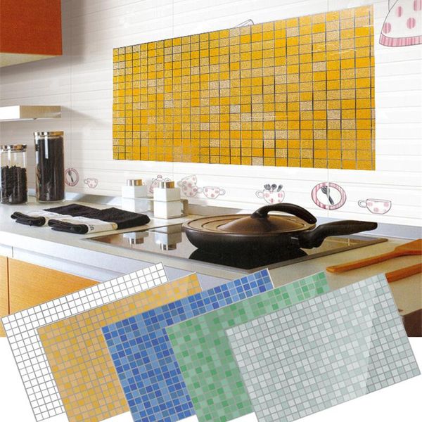 

wall stickers 45x70cm kitchen imitation mosaic oil repellent self adhesive tile diy bathroom home sticker