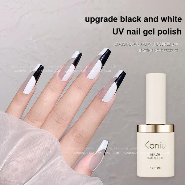 

nail gel kaniu 12ml upgrade black white color polish uv led cured soak off pure colour glue for professional salon manicure, Red;pink