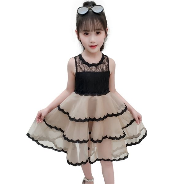 

girls princess dress lace kids party es for tiered summer children's clothing 6 8 10 12 14 210528, Red;yellow