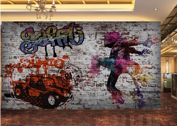

wallpapers custom po 3d wallpaper urban graffiti brick wall nostalgic tooling room home decor murals for walls 3 d