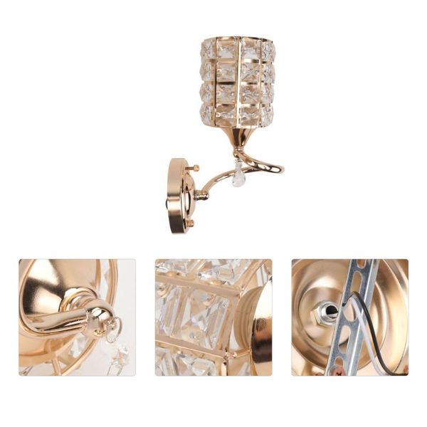 

1pc decorative wall lamp crystal light corridor adornment (golden)