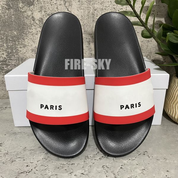 

2021 mens womens slippers slides summer fashion wide flat sandals indoor flip flop with box size designer shoes eur 36-46, Black