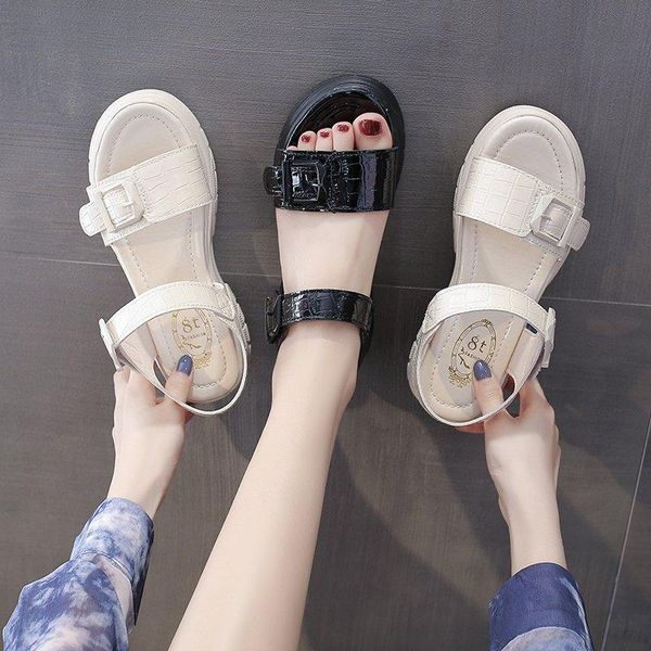 

sandals summer white casual women 2021 platform shoes fashion black chunky sole ankle buckle strap sport sandels