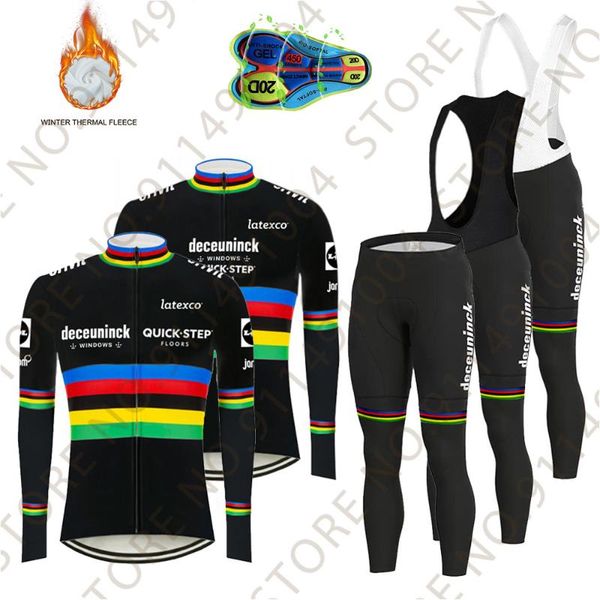 

quick step 2021 cycling clothing black men's world jersey set thermal road race bike suit maillot ropa ciclismo racing sets, Black;blue
