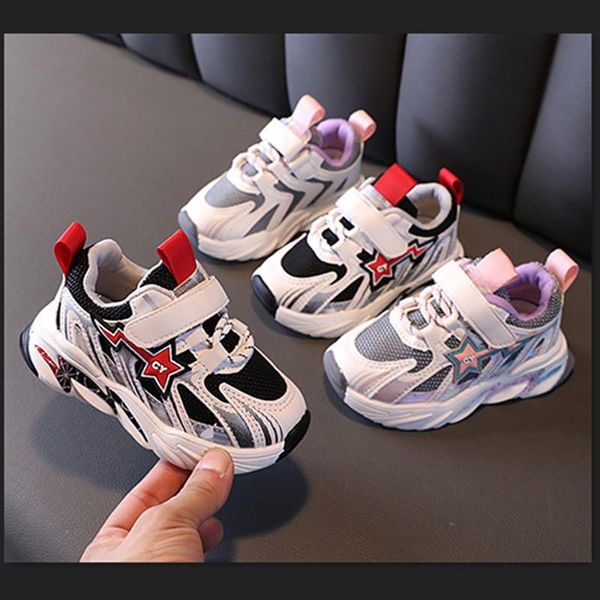 

athletic & outdoor 2021 autumn kids' sports shoes fashion black pink for girls boys mesh daddy running walking outside sneakers