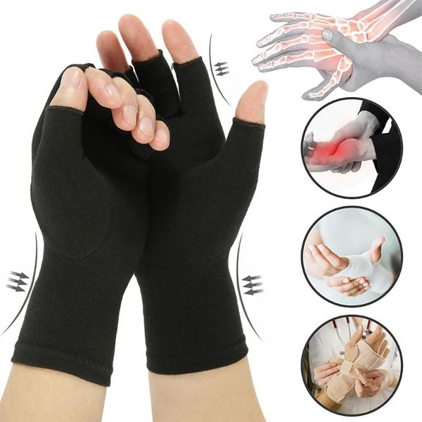 

disposable gloves 1 pair compression arthritis joint pain relief therapy wrist anti-slip half fingers household