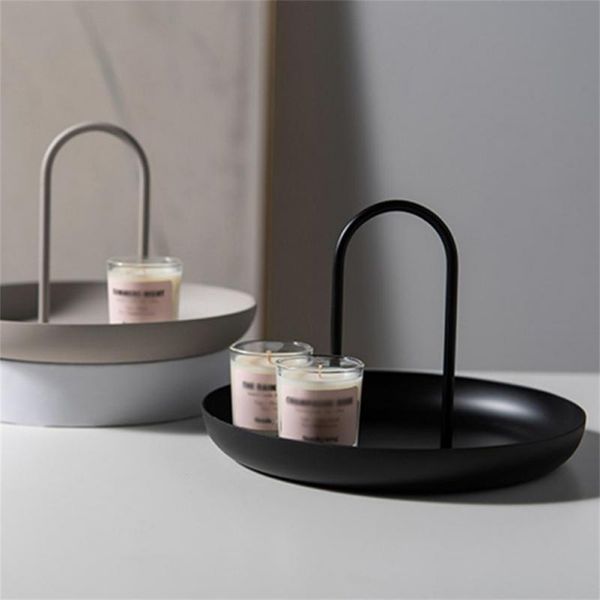 

kitchen storage & organization plastic nordic white round jewelry tray living room table meal ring trays sofa with handle decor