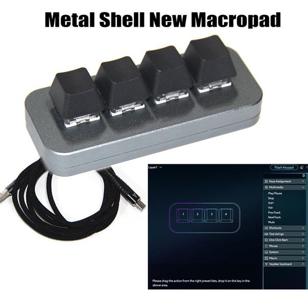 

keyboards macro keyboard metal shell type c usb mechanical programming english kroea language software selft define copy paste keypad