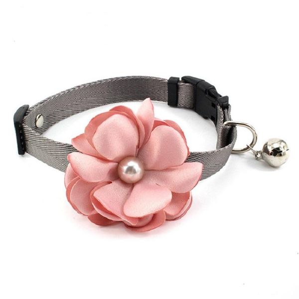 

dog collars & leashes cute pet dogs collar bell flower necklace for cats small puppy adjustable pets
