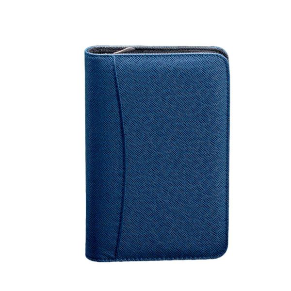 

notepads pu leather cover a6 zipper notebook loose-leaf business notepad with calculator (royal blue), Purple;pink