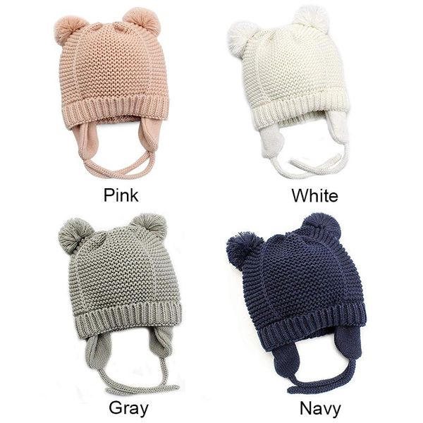 

berets toddler kids baby boy girl cotton knitted hat soft warm beanie cap -opk, Blue;gray
