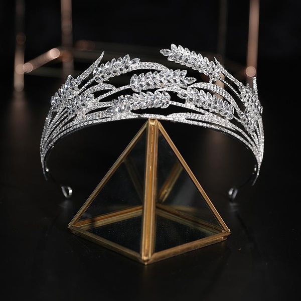 

hair clips & barrettes handmade leaf tiara headband luxury bridesmaid jewelry women ornaments headpieces for bride queen crown, Golden;silver