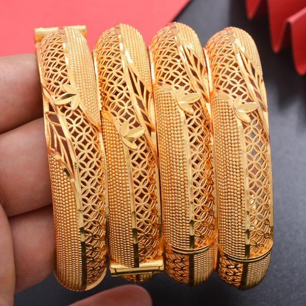 

bangle 4pcs dubai gold color for women girls bracelet africa ball jewelry bangle&bracelet ethiopian wedding bride, Black