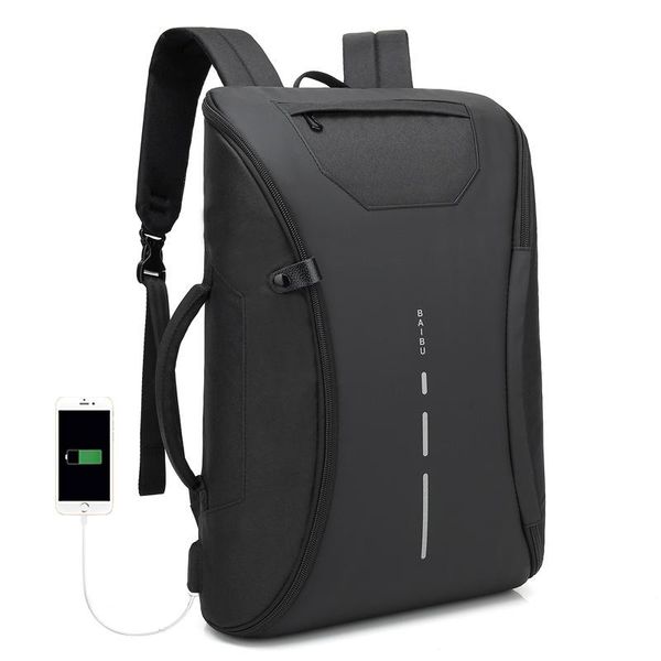 

backpack solid men's waterproof outdoor travel usb charging casual computer bag