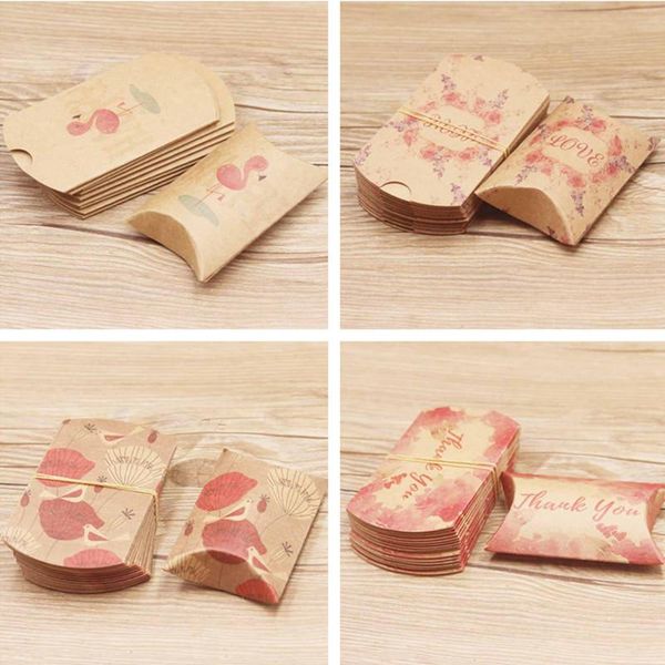 

gift wrap 10pcs kraft paper pillow party favors box wedding favour candy dragee boxes home birthday baby shower supply