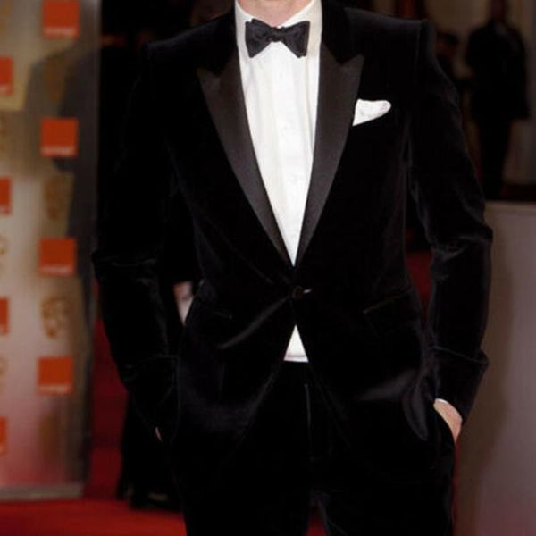 

men's suits & blazers fashion tailor made loose style black velvet peaked lapel slim fit tuxedo for wedding dress dinner business party, White;black
