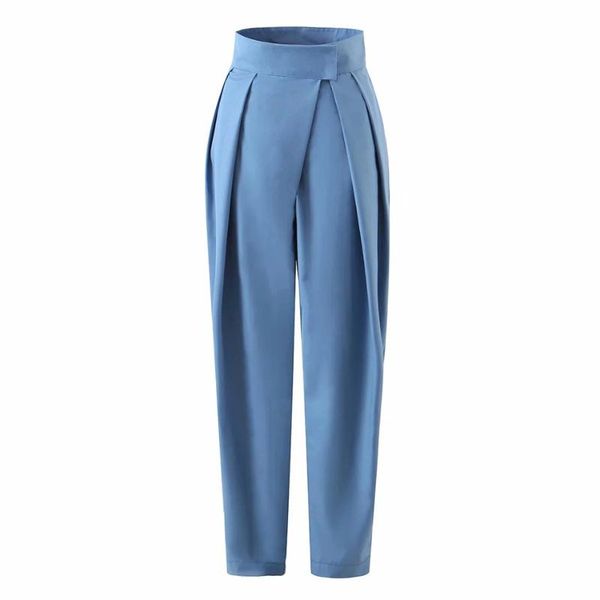 

women's pants & capris blue straight suit for women fall 2021 womens korean fashion high loose casual wide festival office, Black;white