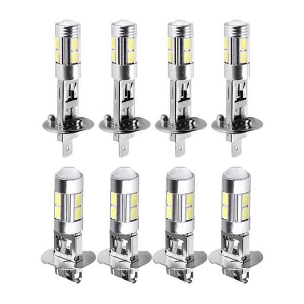 

car headlights auto light fog 4 pieces driving bulb h3 h1 5630 10smd headlight lamps for the heads 12v high brightness ligh