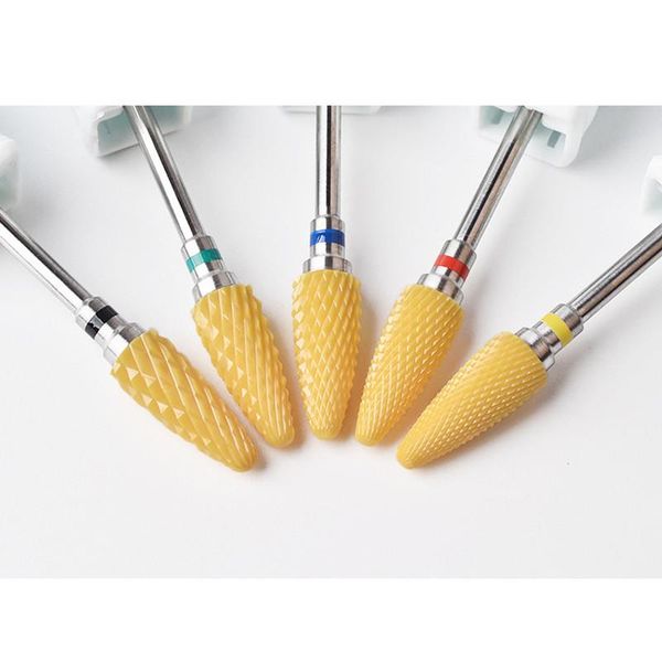 

nail art kits yellow 1pc rubber silicon carbide drill bits flexible polisher manicure machine accessories electric file kit