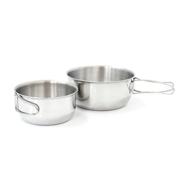 

quality 304 stainless steel folding bowl outdoor camping portable picnic bowls set instant noodle home cookware tableware