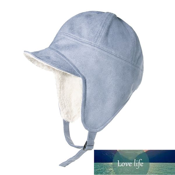 

bomber hats cycling wind cold lamb wool double padded duck tongue fleece cap ear protection warm ski hat flying caps women men factory price, Blue;gray
