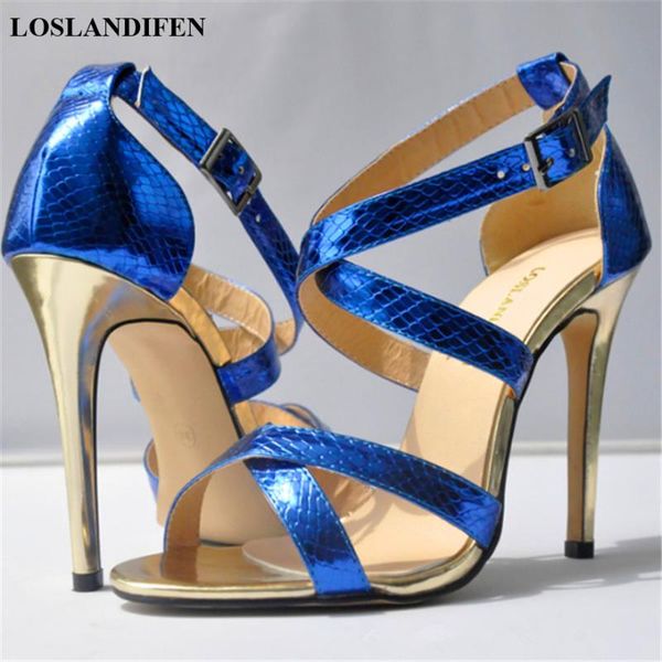 

metal heel classics crocodile pattern women sandals pu open toe fashion buckle high heels shoes women's dress, Black