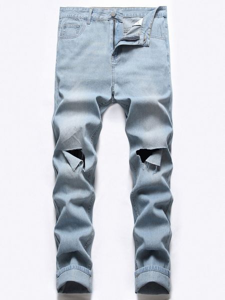 

men ripped frayed light wash jeans v2qg#, Blue