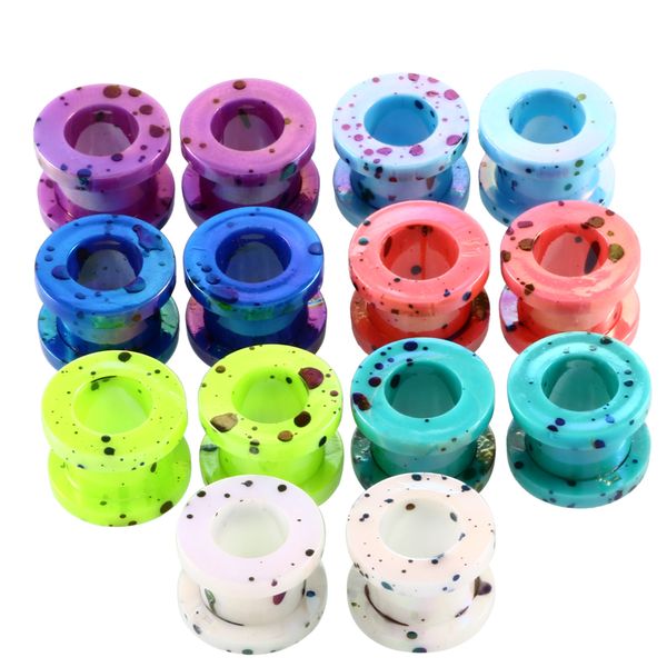 

2-12mm 1pair acrylic ear plugs and tunnels piercing for women ear gauge expander stretcher earlets ear piercing body jewelry, Silver