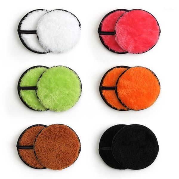 

2pcs soft flannelette cosmetic puffs sponge double sided makeup remover puff women beauty wash facial clean tool1