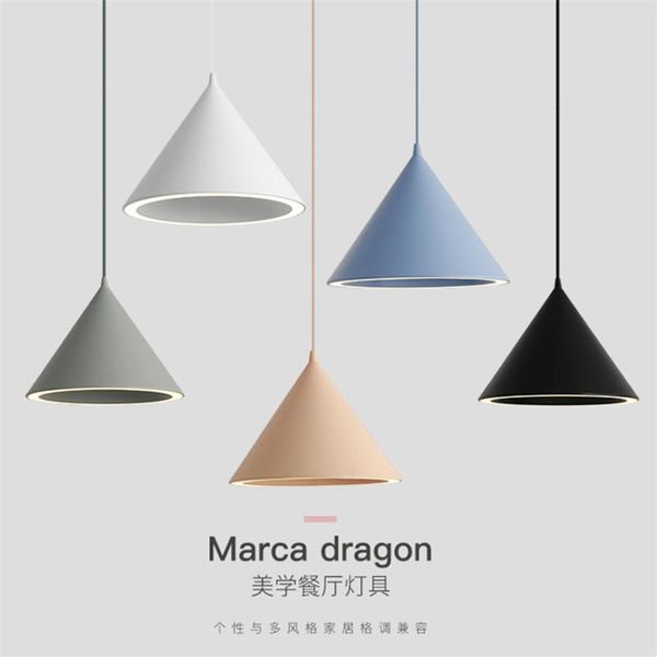 

pendant lamps nordic cone geometric macaron kitchen lights single-head bar shop dining room bedroom bedside hanging fixtures