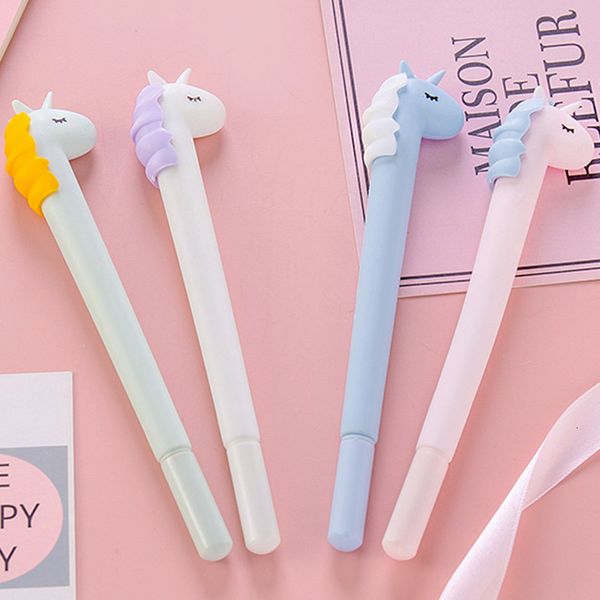 

pen macarone unicorn cute pony cartoon neutral 0.5mm student neutral black water
