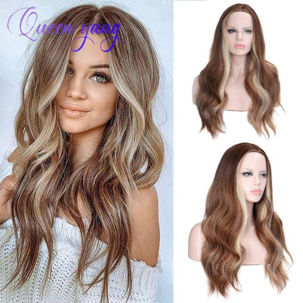 

golden wig femalelong hair long curly big wave age-reducing korean hairstyle medium and synthetic wigs, Black